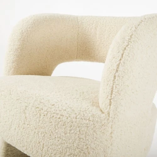 Maisons Du Monde Fauteuils Fauteuil Tripode à Bouclettes Blanches 3 Maisons Du Monde Fauteuils Fauteuil Tripode à Bouclettes Blanches – Image 3