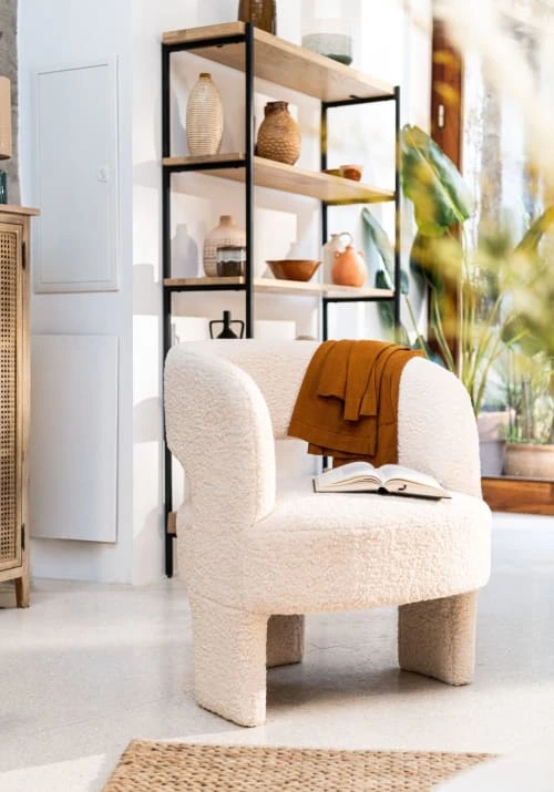 Maisons Du Monde Fauteuils Fauteuil Tripode à Bouclettes Blanches 6 Maisons Du Monde Fauteuils Fauteuil Tripode à Bouclettes Blanches – Image 6