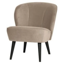 Woood Fauteuils Fauteuil Velours Beige -Fauteuils, poufs et repose-pieds Soldes fauteuil velours beige 2