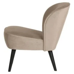 Woood Fauteuils Fauteuil Velours Beige -Fauteuils, poufs et repose-pieds Soldes fauteuil velours beige 3