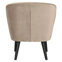 Woood Fauteuils Fauteuil Velours Beige -Fauteuils, poufs et repose-pieds Soldes fauteuil velours beige 4