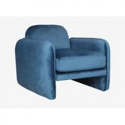 Artecosy Fauteuils Fauteuil Velours Bleu -Fauteuils, poufs et repose-pieds Soldes fauteuil velours bleu 3