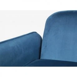 Artecosy Fauteuils Fauteuil Velours Bleu -Fauteuils, poufs et repose-pieds Soldes fauteuil velours bleu 5