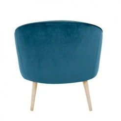 Zago Fauteuils Fauteuil Velours Bleu Foncé -Fauteuils, poufs et repose-pieds Soldes fauteuil velours bleu fonce 3