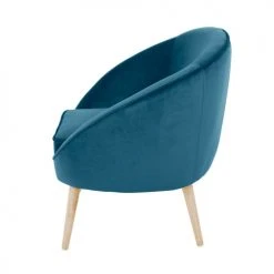 Zago Fauteuils Fauteuil Velours Bleu Foncé -Fauteuils, poufs et repose-pieds Soldes fauteuil velours bleu fonce 4