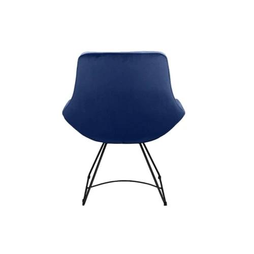 Artecosy Fauteuils Fauteuil Velours Et Métal Noir Bleu 5 Artecosy Fauteuils Fauteuil Velours Et Métal Noir Bleu – Image 5