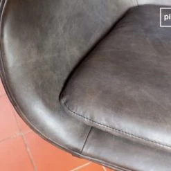 PIB Fauteuils Fauteuil Vintage En Cuir Marron -Fauteuils, poufs et repose-pieds Soldes fauteuil vintage en cuir marron 3