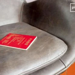 PIB Fauteuils Fauteuil Vintage En Cuir Marron -Fauteuils, poufs et repose-pieds Soldes fauteuil vintage en cuir marron 4