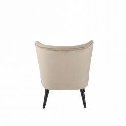 Maisons Du Monde Fauteuils Fauteuil Vintage En Velours Beige -Fauteuils, poufs et repose-pieds Soldes fauteuil vintage en velours beige 1000 2 11 210054 3