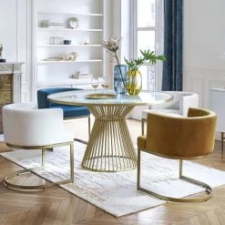 Maisons Du Monde Assises Fauteuil Vintage En Velours Bleu Canard -Fauteuils, poufs et repose-pieds Soldes fauteuil vintage en velours bleu canard 1000 13 22 187761 9