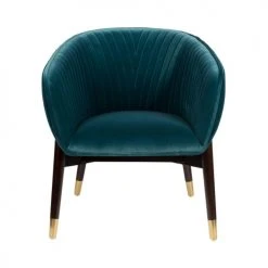Dutchbone Fauteuils Fauteuil Vintage En Velours Bleu Canard -Fauteuils, poufs et repose-pieds Soldes fauteuil vintage en velours bleu canard 2