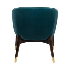 Dutchbone Fauteuils Fauteuil Vintage En Velours Bleu Canard -Fauteuils, poufs et repose-pieds Soldes fauteuil vintage en velours bleu canard 5