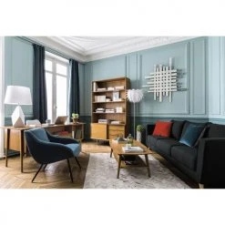 Maisons Du Monde Fauteuils Fauteuil Vintage En Velours Bleu Et Métal -Fauteuils, poufs et repose-pieds Soldes fauteuil vintage en velours bleu et metal 1000 2 20 155943 11