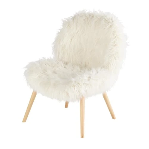 Maisons Du Monde Fauteuils Fauteuil Vintage Imitation Fourrure Blanche 1 Maisons Du Monde Fauteuils Fauteuil Vintage Imitation Fourrure Blanche