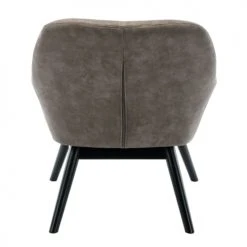 Moloo Fauteuils Fauteuil Vintage Marron Clair Pieds Bois Noir -Fauteuils, poufs et repose-pieds Soldes fauteuil vintage marron clair pieds bois noir 2