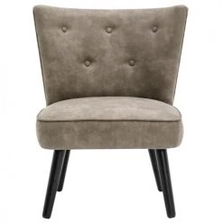 Moloo Fauteuils Fauteuil Vintage Marron Clair Pieds Bois Noir(x2) -Fauteuils, poufs et repose-pieds Soldes fauteuil vintage marron clair pieds bois noir x2 4