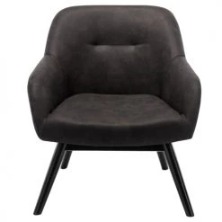 Moloo Fauteuils Fauteuil Vintage Marron Foncé Pieds Bois Noir -Fauteuils, poufs et repose-pieds Soldes fauteuil vintage marron fonce pieds bois noir 10