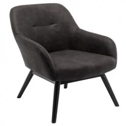 Moloo Fauteuils Fauteuil Vintage Marron Foncé Pieds Bois Noir -Fauteuils, poufs et repose-pieds Soldes fauteuil vintage marron fonce pieds bois noir 11