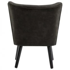 Moloo Fauteuils Fauteuil Vintage Marron Foncé Pieds Bois Noir -Fauteuils, poufs et repose-pieds Soldes fauteuil vintage marron fonce pieds bois noir 2