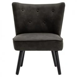 Moloo Fauteuils Fauteuil Vintage Marron Foncé Pieds Bois Noir -Fauteuils, poufs et repose-pieds Soldes fauteuil vintage marron fonce pieds bois noir 4