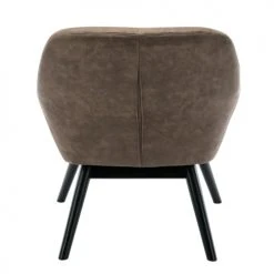 Moloo Fauteuils Fauteuil Vintage Marron Pieds Bois Noir -Fauteuils, poufs et repose-pieds Soldes fauteuil vintage marron pieds bois noir 2