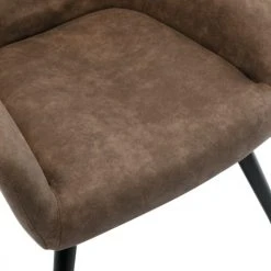 Moloo Fauteuils Fauteuil Vintage Marron Pieds Bois Noir -Fauteuils, poufs et repose-pieds Soldes fauteuil vintage marron pieds bois noir 3