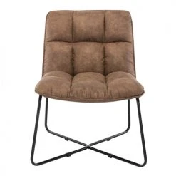 Moloo Fauteuils Fauteuil Vintage Marron Pieds Métal Noir(x2) -Fauteuils, poufs et repose-pieds Soldes fauteuil vintage marron pieds metal noir x2 4