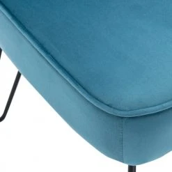 Moloo Fauteuils Fauteuil Vintage Velours Bleu Canard Pieds Métal Noir(x2) -Fauteuils, poufs et repose-pieds Soldes fauteuil vintage velours bleu canard pieds metal noir x2 3