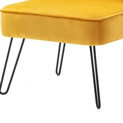 Moloo Fauteuils Fauteuil Vintage Velours Curry Pieds Métal Noir -Fauteuils, poufs et repose-pieds Soldes fauteuil vintage velours curry pieds metal noir 5