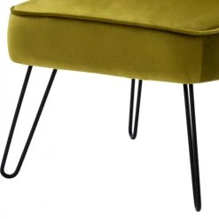 Moloo Fauteuils Fauteuil Vintage Velours Kaki Pieds Métal Noir -Fauteuils, poufs et repose-pieds Soldes fauteuil vintage velours kaki pieds metal noir 5