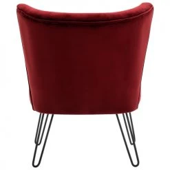 Moloo Fauteuils Fauteuil Vintage Velours Lie De Vin Pieds Métal Noir -Fauteuils, poufs et repose-pieds Soldes fauteuil vintage velours lie de vin pieds metal noir 2