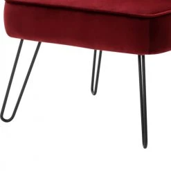 Moloo Fauteuils Fauteuil Vintage Velours Lie De Vin Pieds Métal Noir -Fauteuils, poufs et repose-pieds Soldes fauteuil vintage velours lie de vin pieds metal noir 5