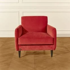 Robin Des Bois Fauteuils Grand Fauteuil En Velours Brique -Fauteuils, poufs et repose-pieds Soldes grand fauteuil en velours brique 3