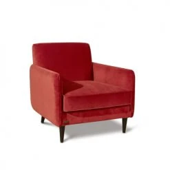 Robin Des Bois Fauteuils Grand Fauteuil En Velours Brique -Fauteuils, poufs et repose-pieds Soldes grand fauteuil en velours brique 5
