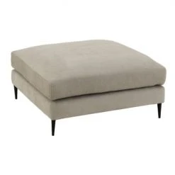 Meubles & Design Poufs Grand Pouf Carré En Tissu Gris