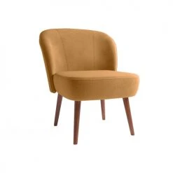 Potiron Paris Fauteuils Petit Fauteuil De Salon En Velours Camel -Fauteuils, poufs et repose-pieds Soldes petit fauteuil de salon en velours camel 2