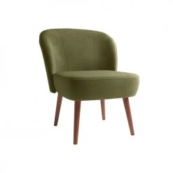 Potiron Paris Fauteuils Petit Fauteuil De Salon En Velours Vert Kaki -Fauteuils, poufs et repose-pieds Soldes petit fauteuil de salon en velours vert kaki 4
