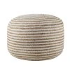 Maisons Du Monde Poufs Pouf à Billes En Jute Et Coton à Spirales Blanches