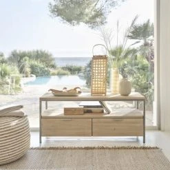 Maisons Du Monde Poufs Pouf à Billes En Jute Et Coton à Spirales Blanches -Fauteuils, poufs et repose-pieds Soldes pouf a billes en jute et coton a spirales blanches 1000 7 0 210535 4