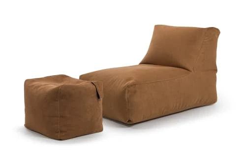 Sitting Point Poufs Pouf Aspect Cuir Surpiqué Coloris Caramel 65x100x65 2 Sitting Point Poufs Pouf Aspect Cuir Surpiqué Coloris Caramel 65x100x65 – Image 2