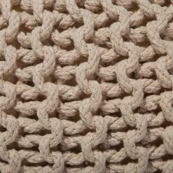 Beliani Poufs Pouf Beige 40 X 25 Cm -Fauteuils, poufs et repose-pieds Soldes pouf beige 40 x 25 cm 4