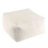 MACABANE Poufs Pouf Carré 53x53cm Tissu Bouclette Blanc