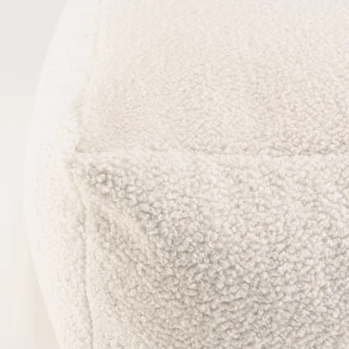 MACABANE Poufs Pouf Carré 53x53cm Tissu Bouclette Blanc 3 MACABANE Poufs Pouf Carré 53x53cm Tissu Bouclette Blanc – Image 3