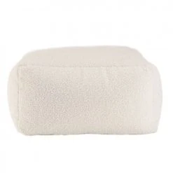 MACABANE Poufs Pouf Carré 53x53cm Tissu Bouclette Blanc 9 MACABANE Poufs Pouf Carré 53x53cm Tissu Bouclette Blanc -Fauteuils, poufs et repose-pieds Soldes pouf carre 53x53cm tissu bouclette blanc 3