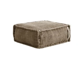 RNT By Really Nice Things Poufs Pouf Carré En Coton Revêtu Effet Lavé Vert. 4 RNT By Really Nice Things Poufs Pouf Carré En Coton Revêtu Effet Lavé Vert. – Image 4