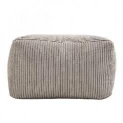 MACABANE Poufs Pouf Carré En Tissu Velours Cotelé Gris Perle -Fauteuils, poufs et repose-pieds Soldes pouf carre en tissu velours cotele gris perle 4