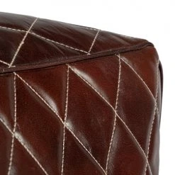 WOMO-DESIGN Poufs Pouf Carré, Marron, 40x40x40 Cm, En Cuir -Fauteuils, poufs et repose-pieds Soldes pouf carre marron 40x40x40 cm en cuir 3