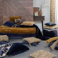 Today Poufs Pouf Carré Uni En Coton Bleu 40x40 Cm -Fauteuils, poufs et repose-pieds Soldes pouf carre uni en coton bleu 40x40 cm 2