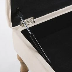 Maisons Du Monde Assises Pouf Coffre Capitonné à Roulettes En Lin écru -Fauteuils, poufs et repose-pieds Soldes pouf coffre capitonne a roulettes en lin ecru 1000 8 2 176876 4