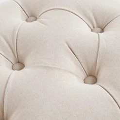 Maisons Du Monde Assises Pouf Coffre Capitonné à Roulettes En Lin écru -Fauteuils, poufs et repose-pieds Soldes pouf coffre capitonne a roulettes en lin ecru 1000 8 2 176876 6